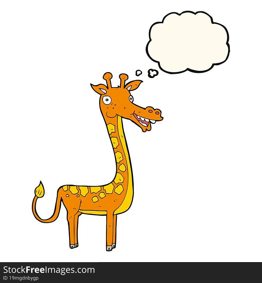 cartoon giraffe with thought bubble