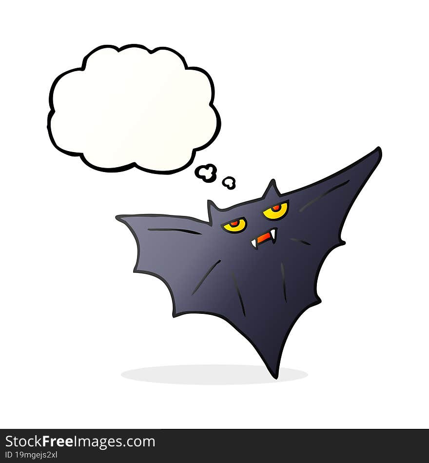 Thought Bubble Cartoon Halloween Bat