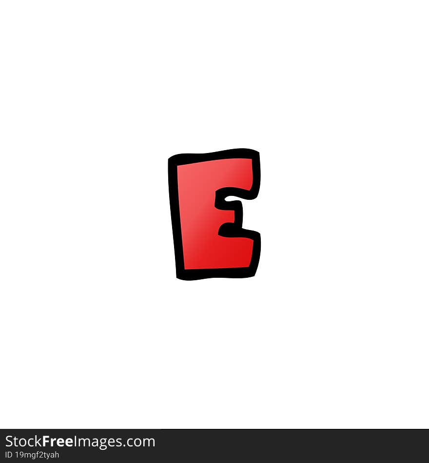 Cartoon Doodle Letter E