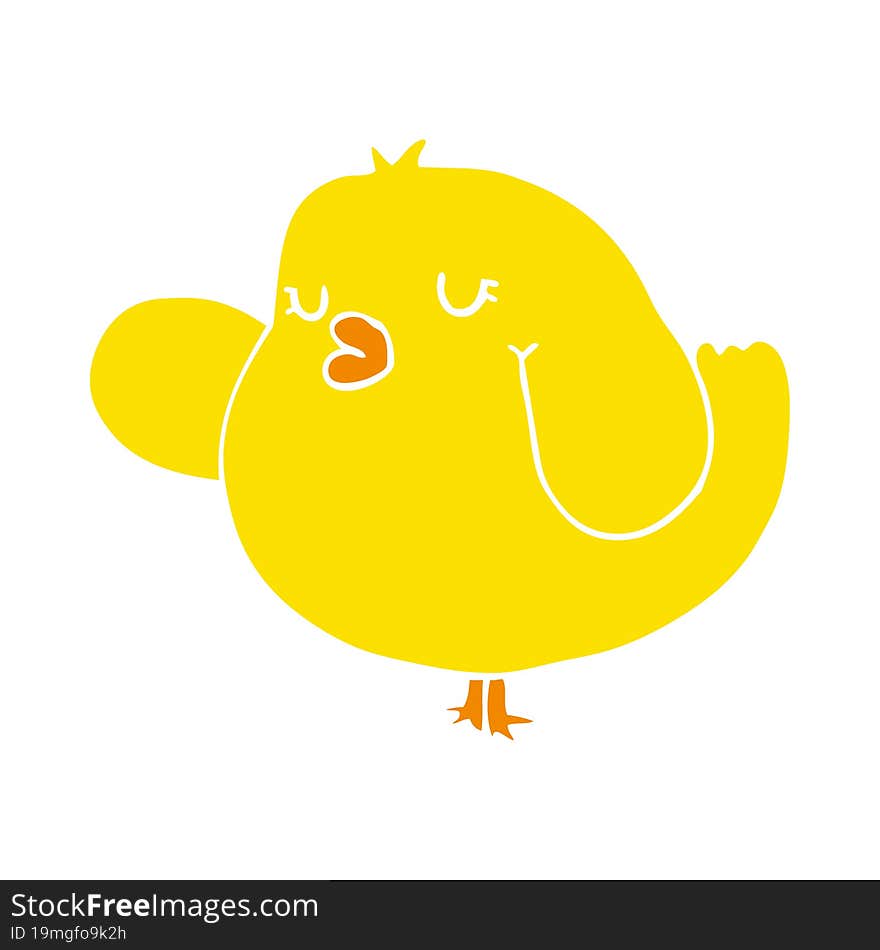 flat color style cartoon bird