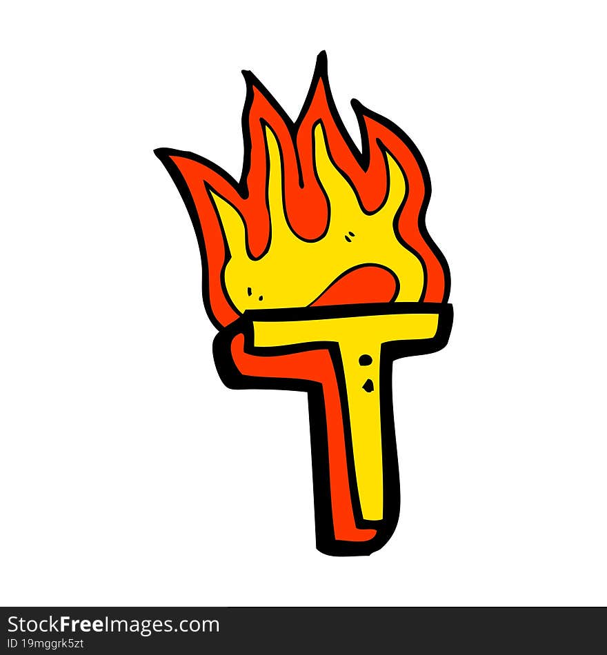 cartoon flaming letter