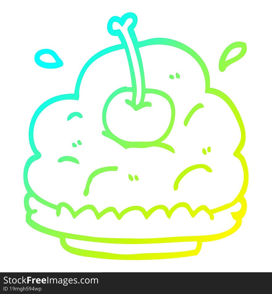 Cold Gradient Line Drawing Cartoon Dessert