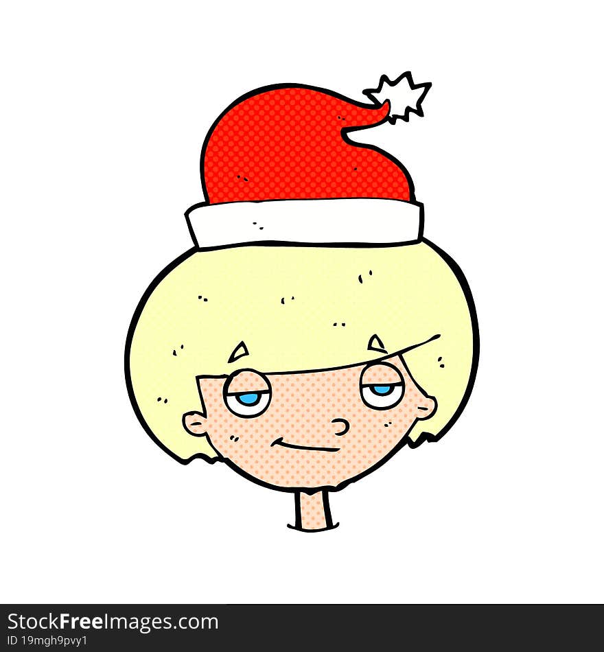 cartoon boy wearing christmas hat. cartoon boy wearing christmas hat