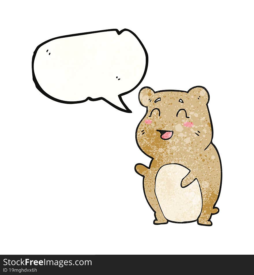 speech bubble textured cartoon cute hamster