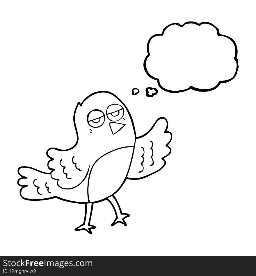 Thought Bubble Cartoon Bird