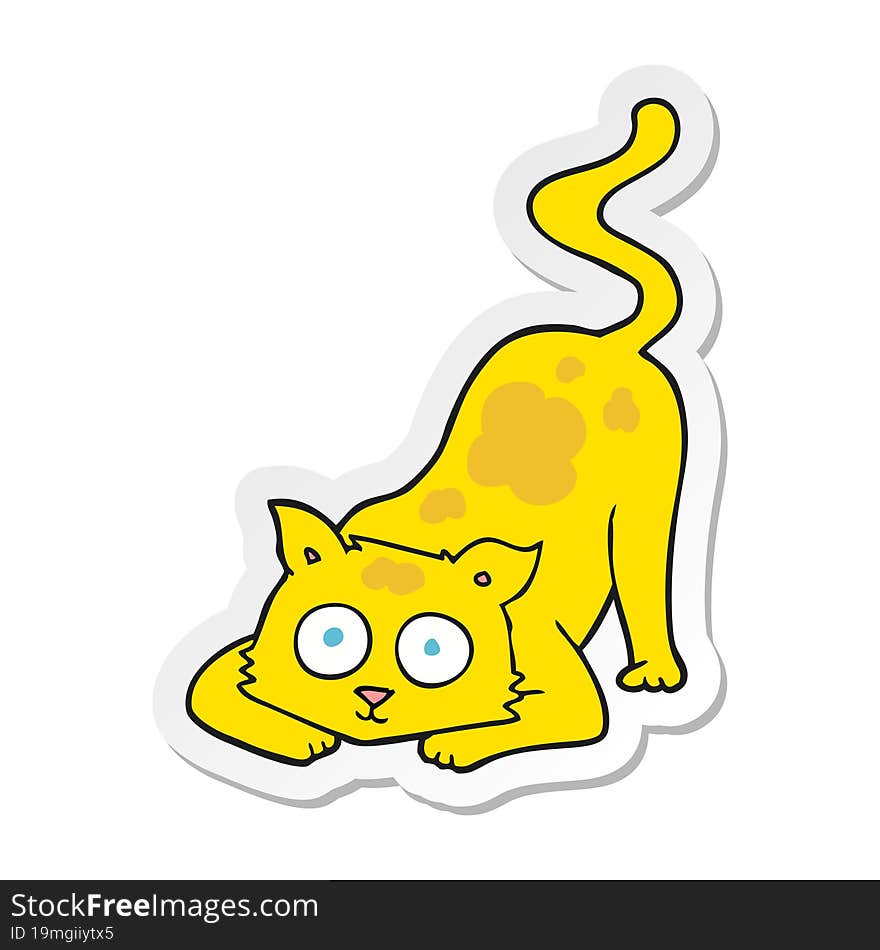 Sticker Of A Cartoon Cat