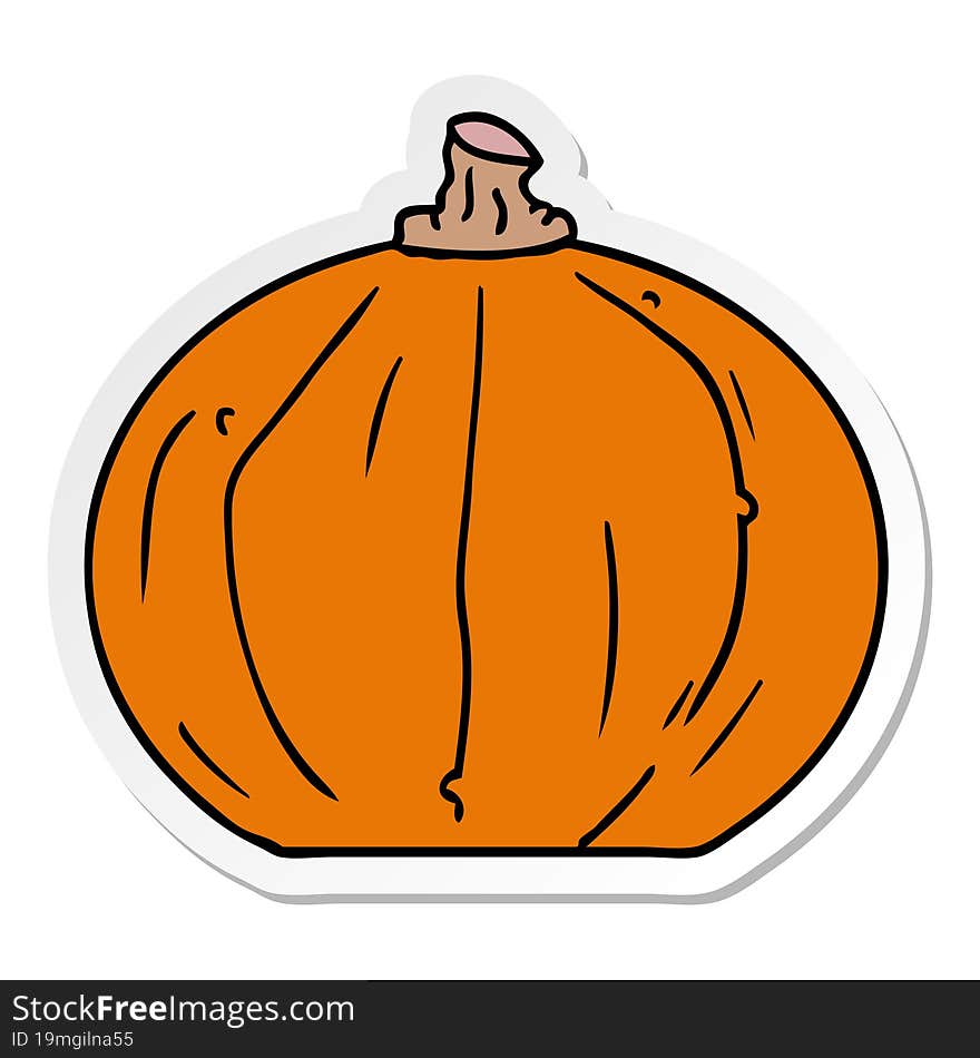 sticker cartoon doodle of a pumpkin