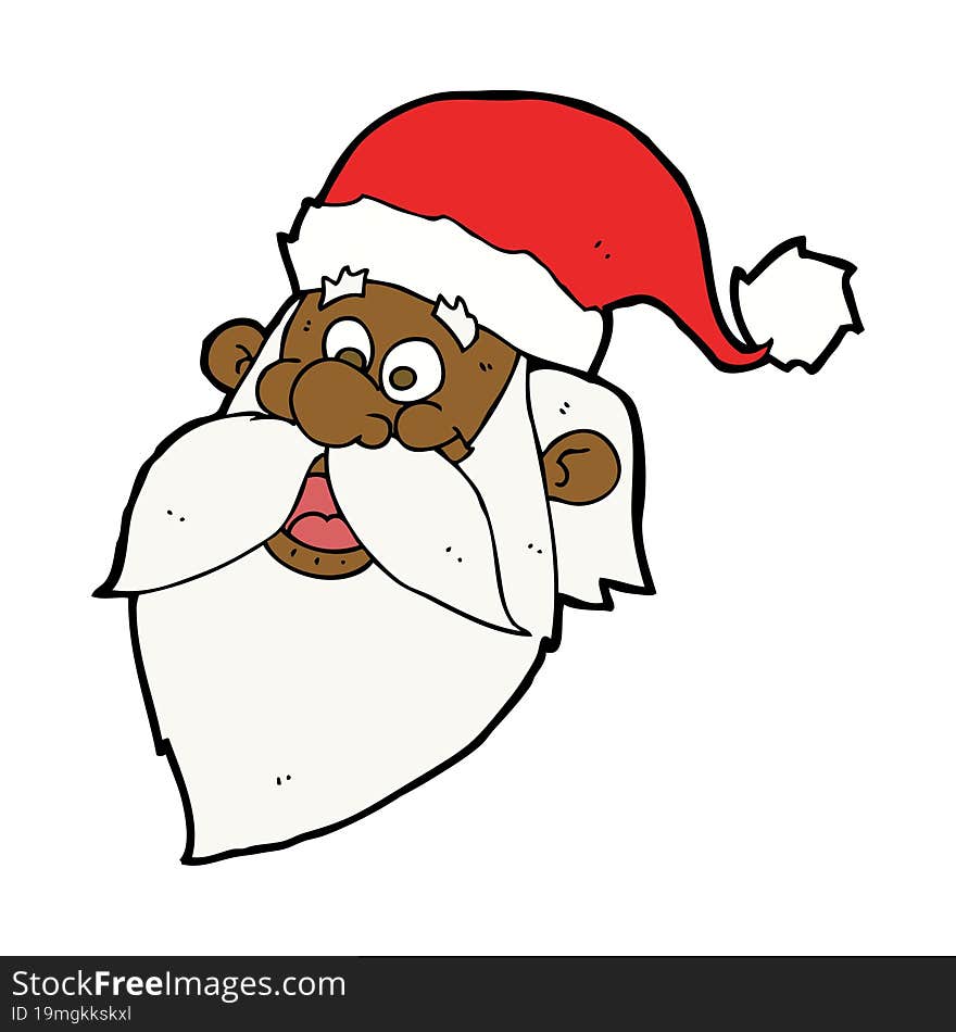 cartoon jolly santa claus face