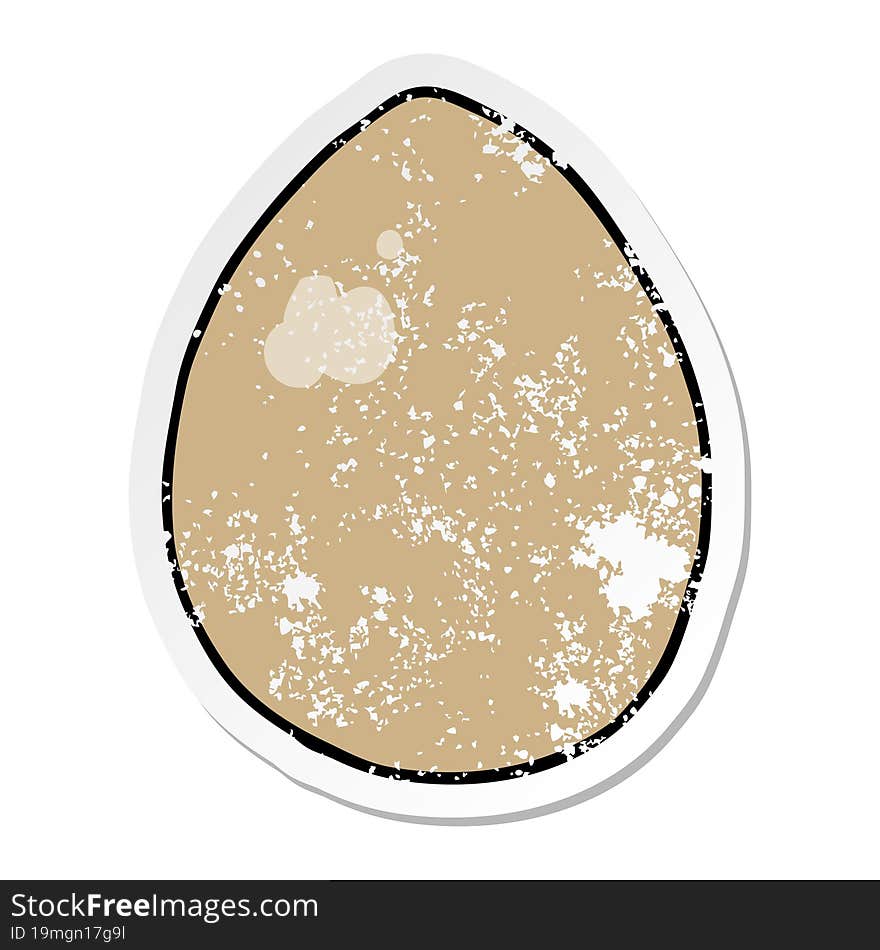 distressed sticker of a cartoon egg