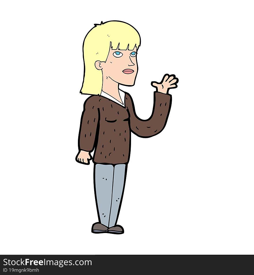 cartoon woman explaining