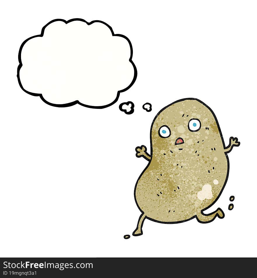 thought bubble textured cartoon potato running