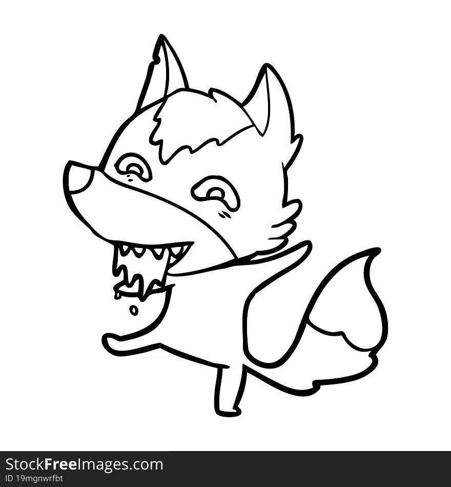 cartoon hungry wolf. cartoon hungry wolf