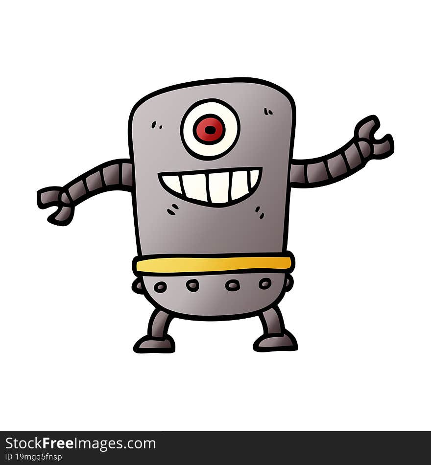 cartoon doodle robot