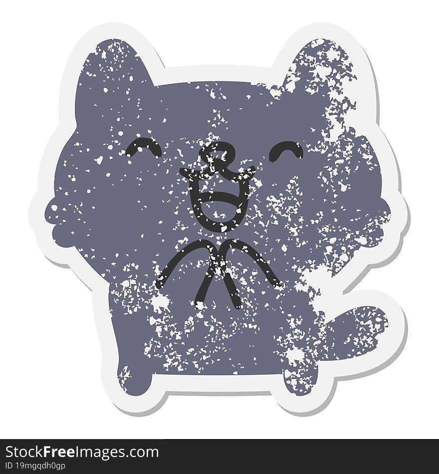 Mischievous Halloween Cat Grunge Sticker