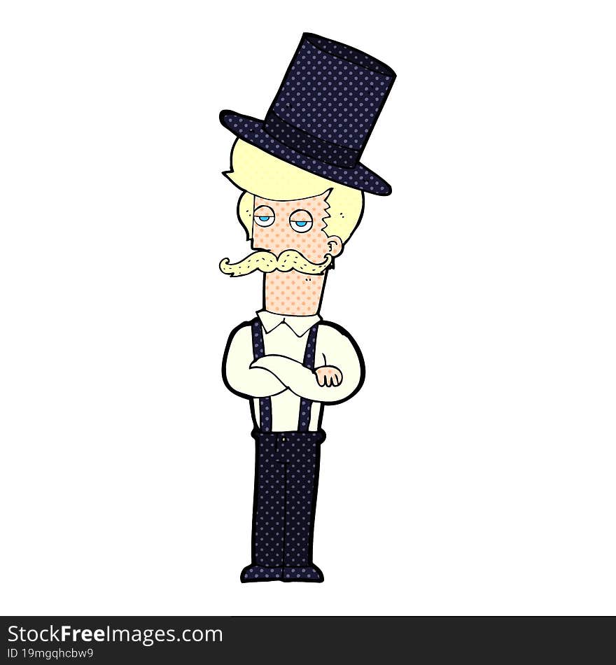 cartoon man wearing top hat