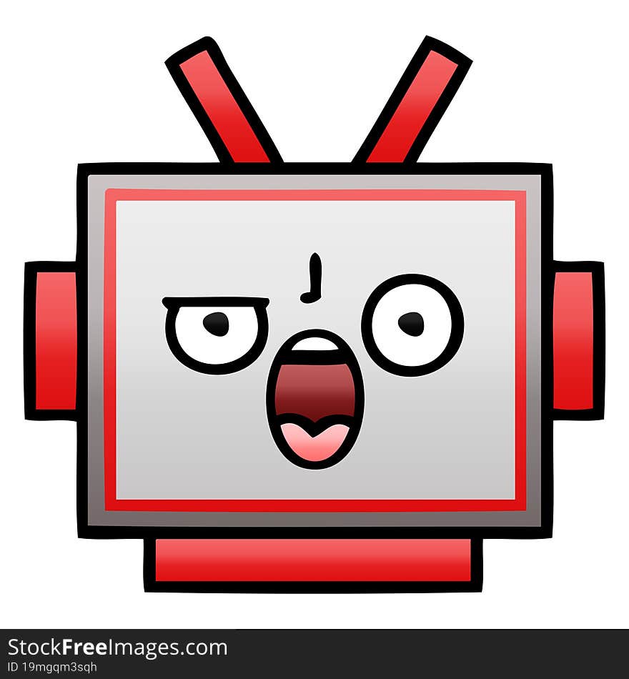 Gradient Shaded Cartoon Robot Head