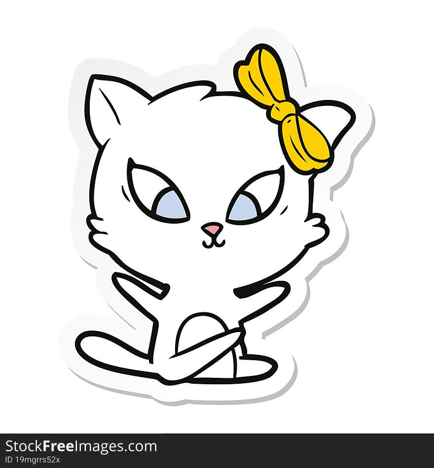 sticker of a cartoon cat