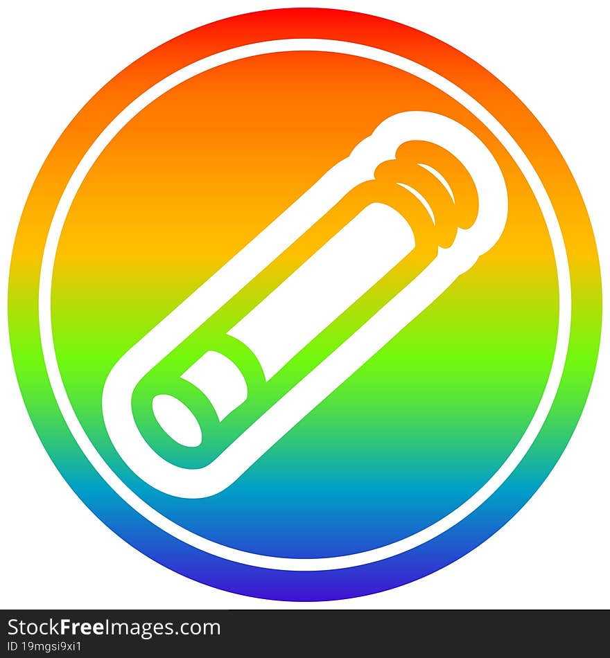 lit cigarette circular in rainbow spectrum