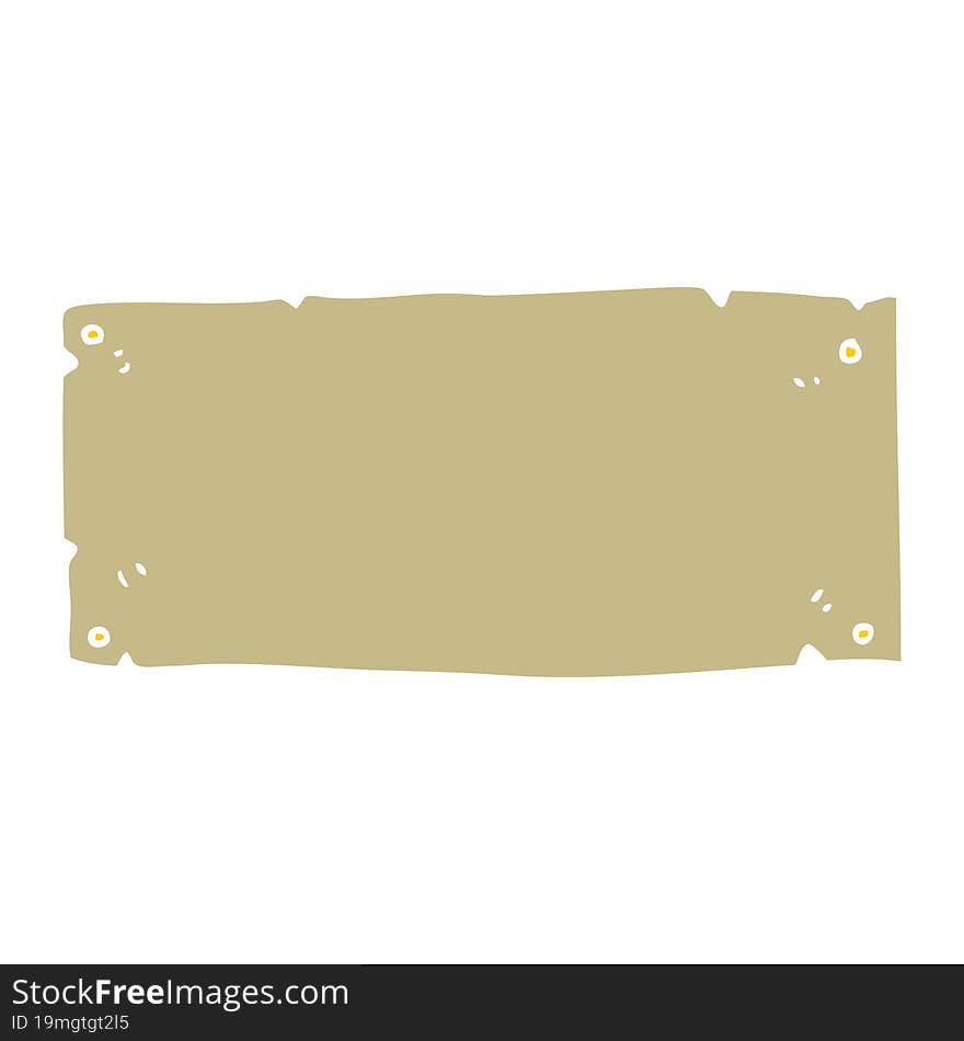 flat color illustration of blank sign. flat color illustration of blank sign