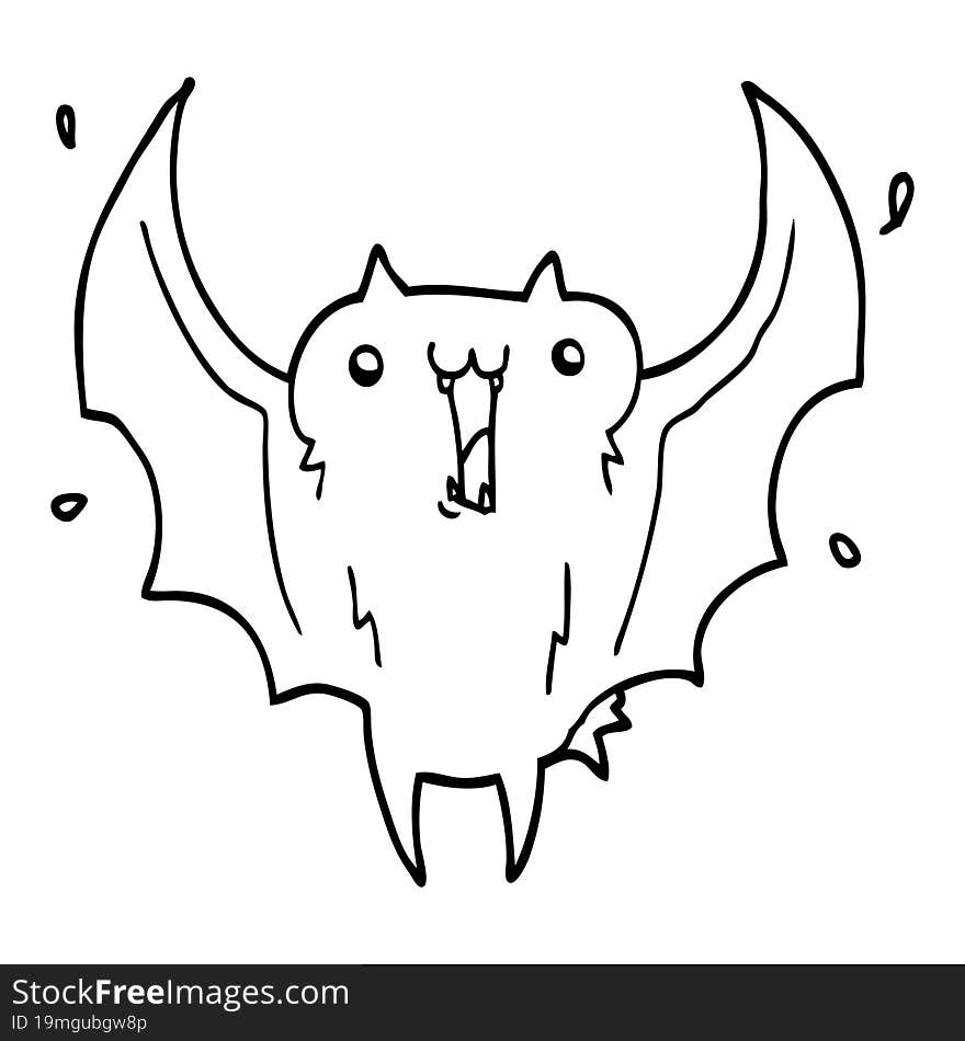 cartoon happy vampire bat