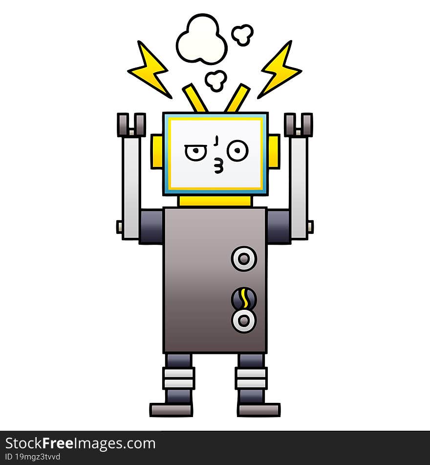 gradient shaded cartoon of a robot