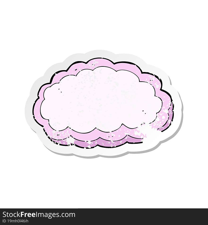 retro distressed sticker of a cartoon decorative cloud