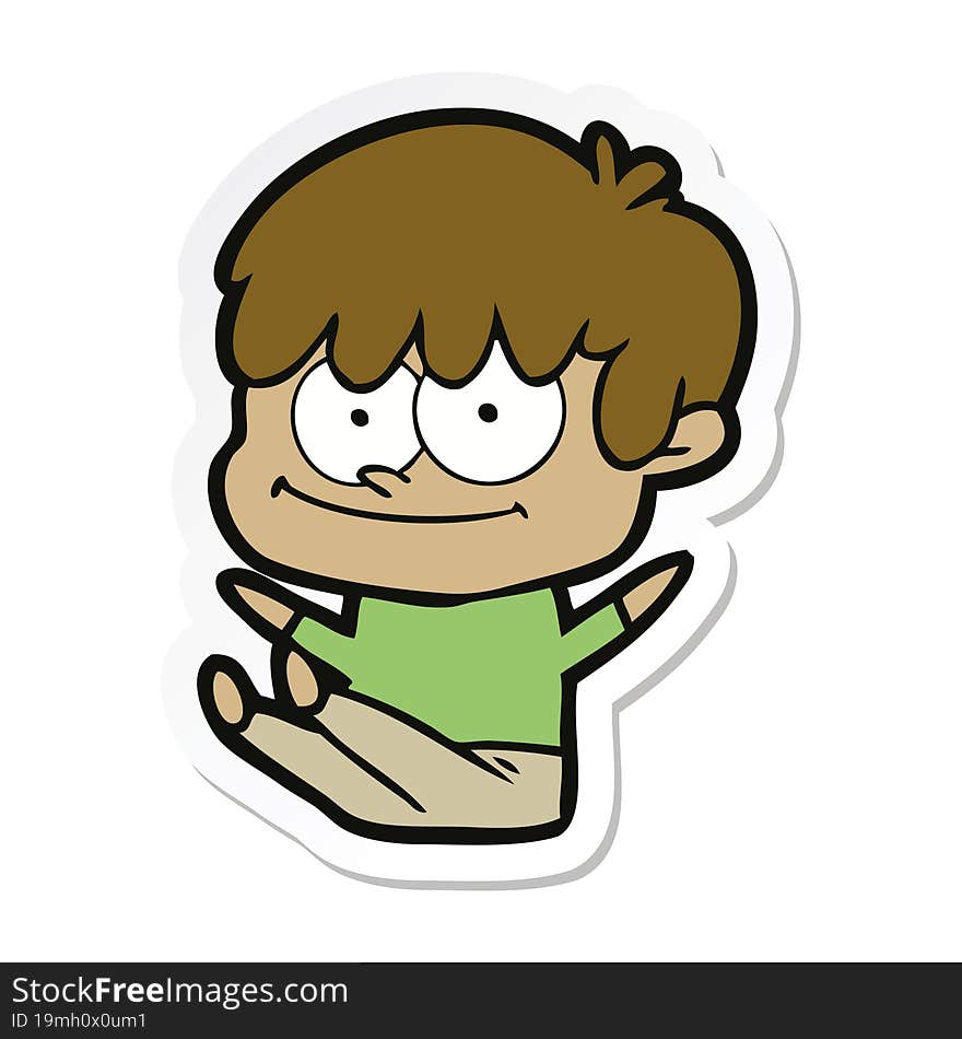 sticker of a happy cartoon man