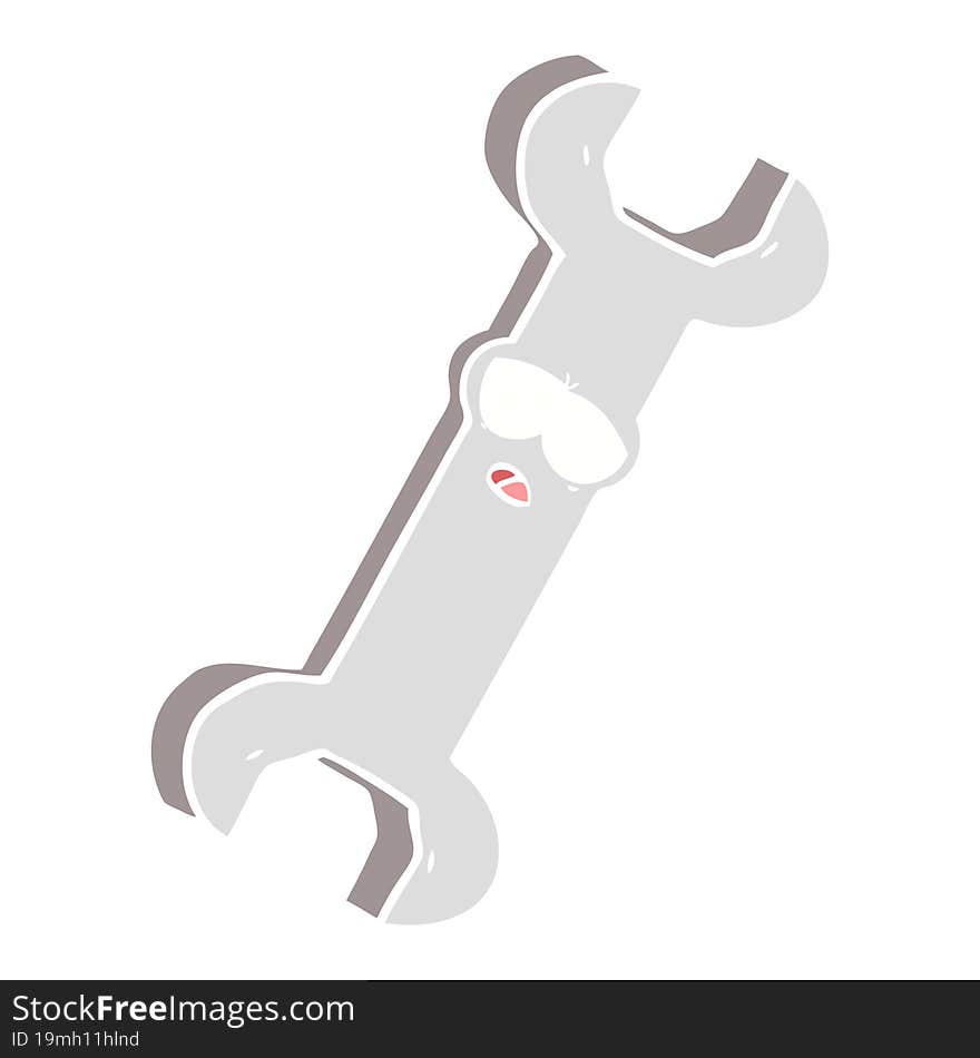 flat color style cartoon spanner