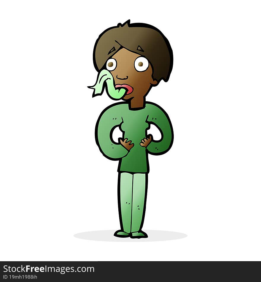 cartoon woman sticking out tongue