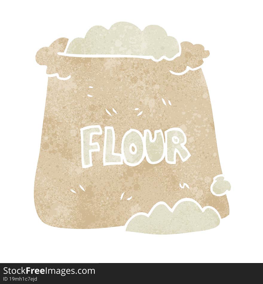 retro cartoon bag of flour