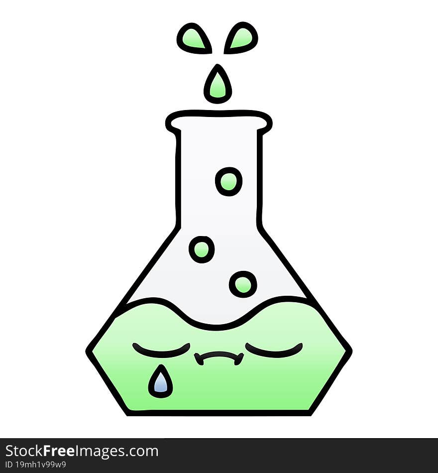 gradient shaded cartoon science beaker