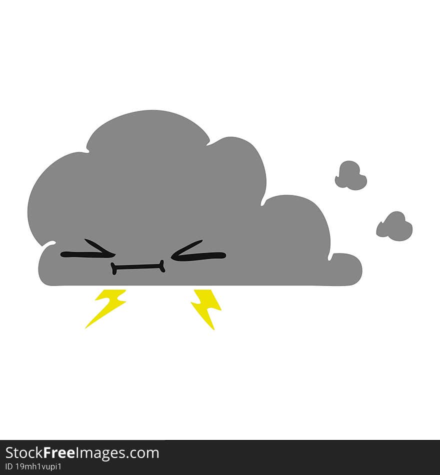 cartoon of a grumpy lightening cloud