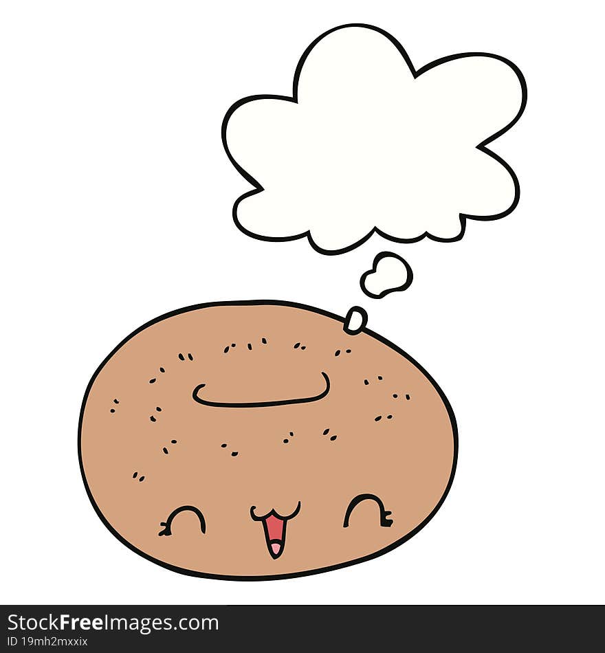 cute cartoon donut and thought bubble