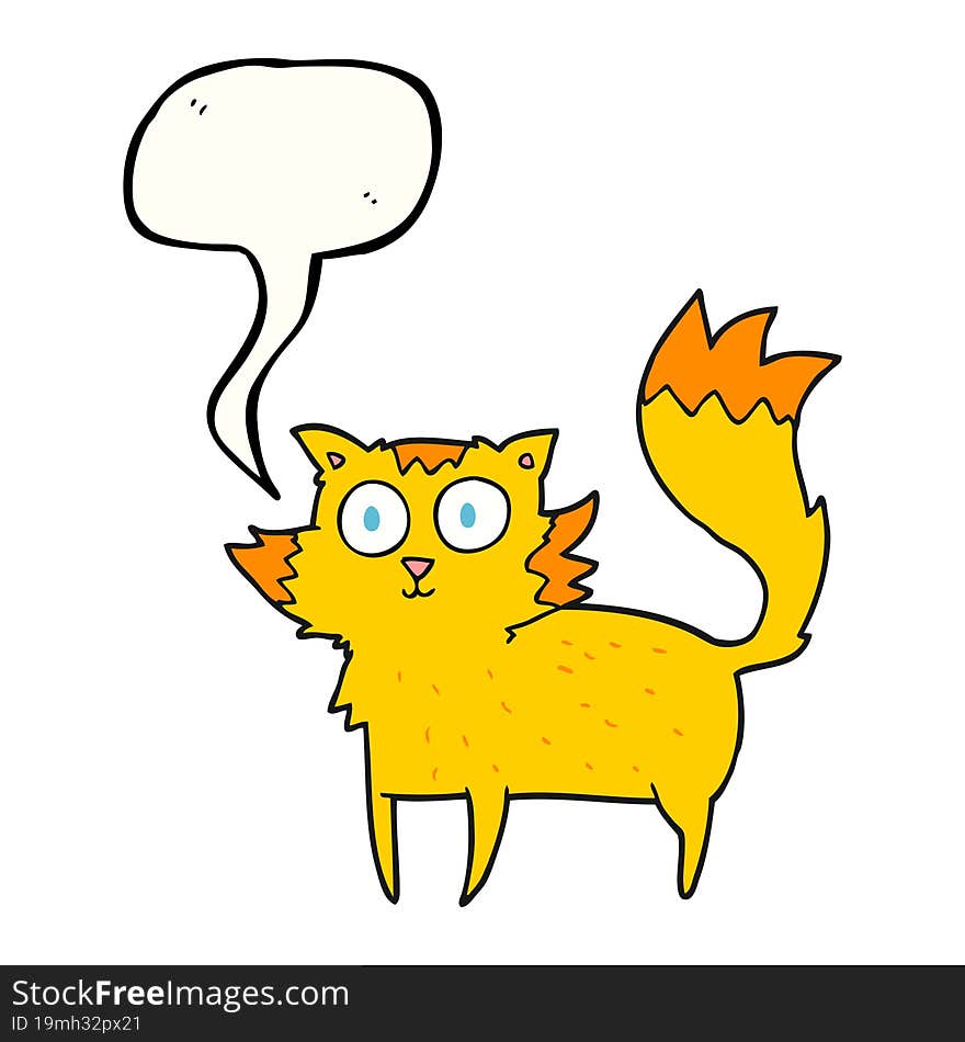 Speech Bubble Cartoon Cat