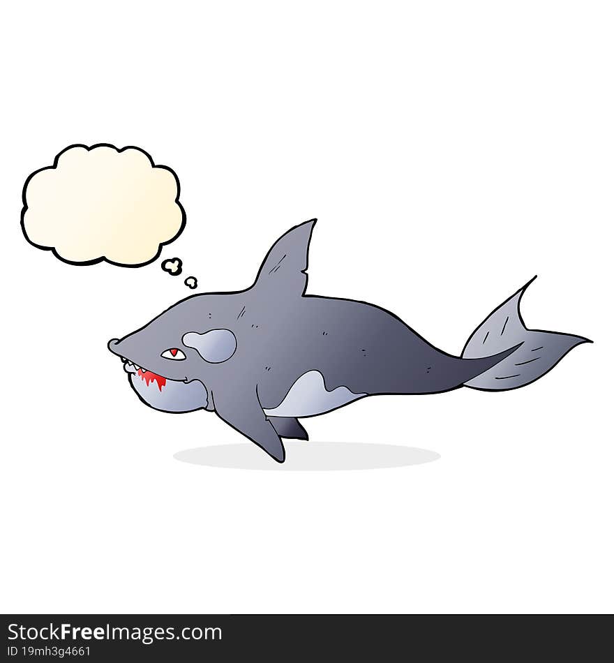 Cartoon Killer Whale With Thought Bubble