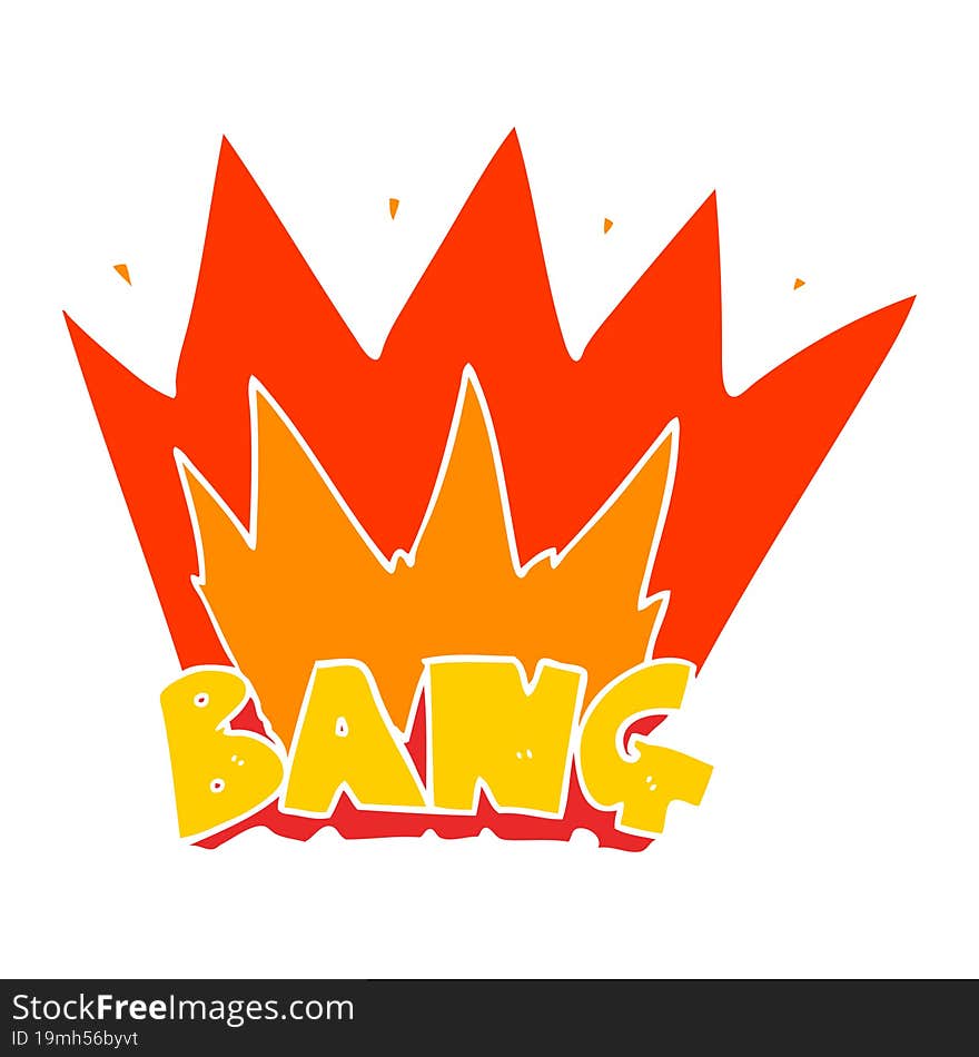 Flat Color Style Cartoon Bang Sign