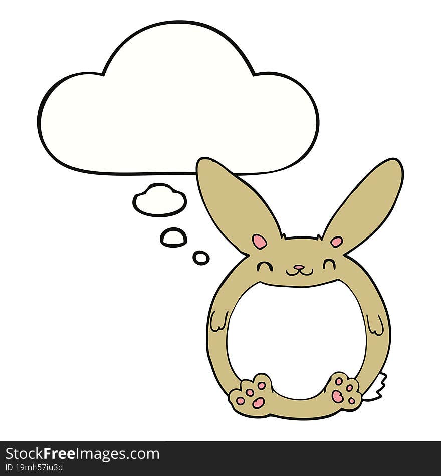 cartoon rabbit and thought bubble