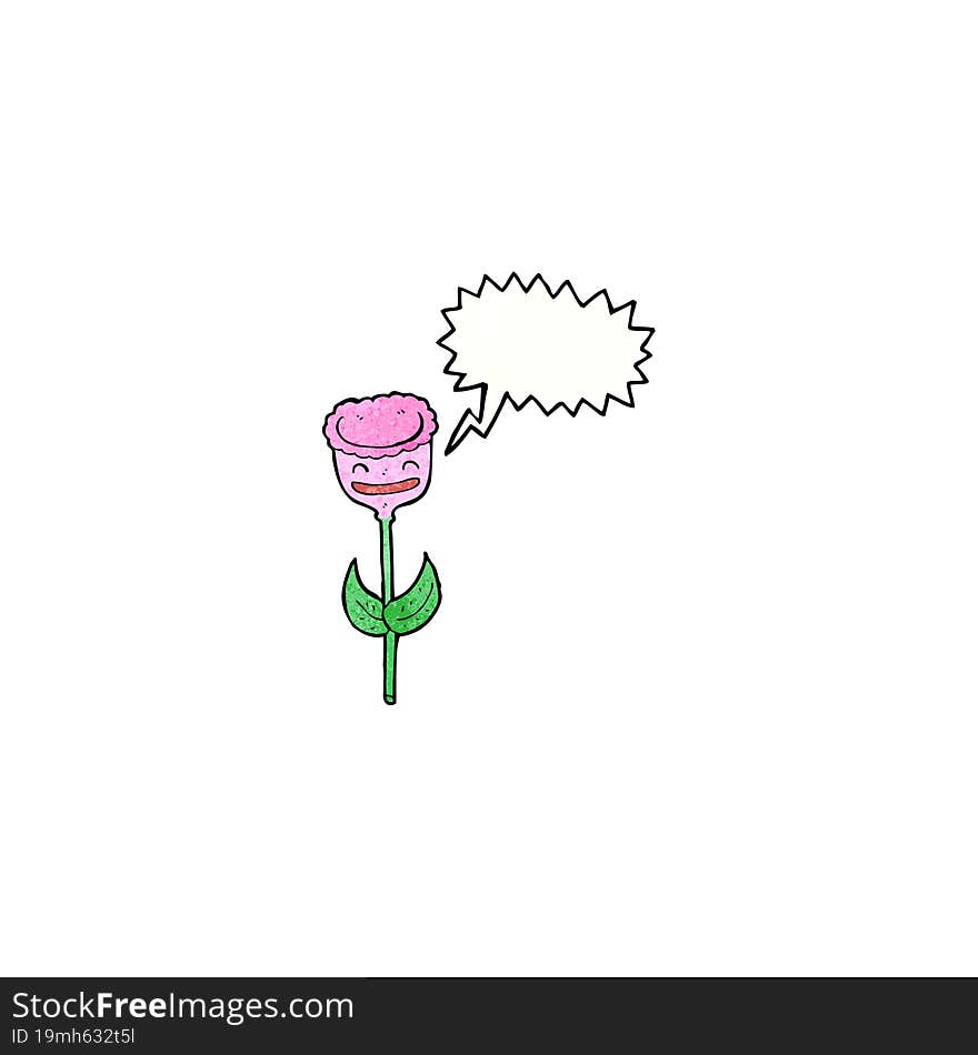 cartoon flower with speech bubble