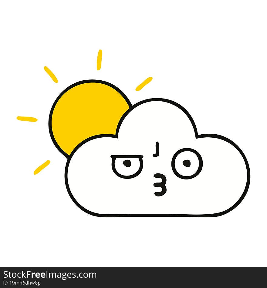 cute cartoon of a sunshine and cloud