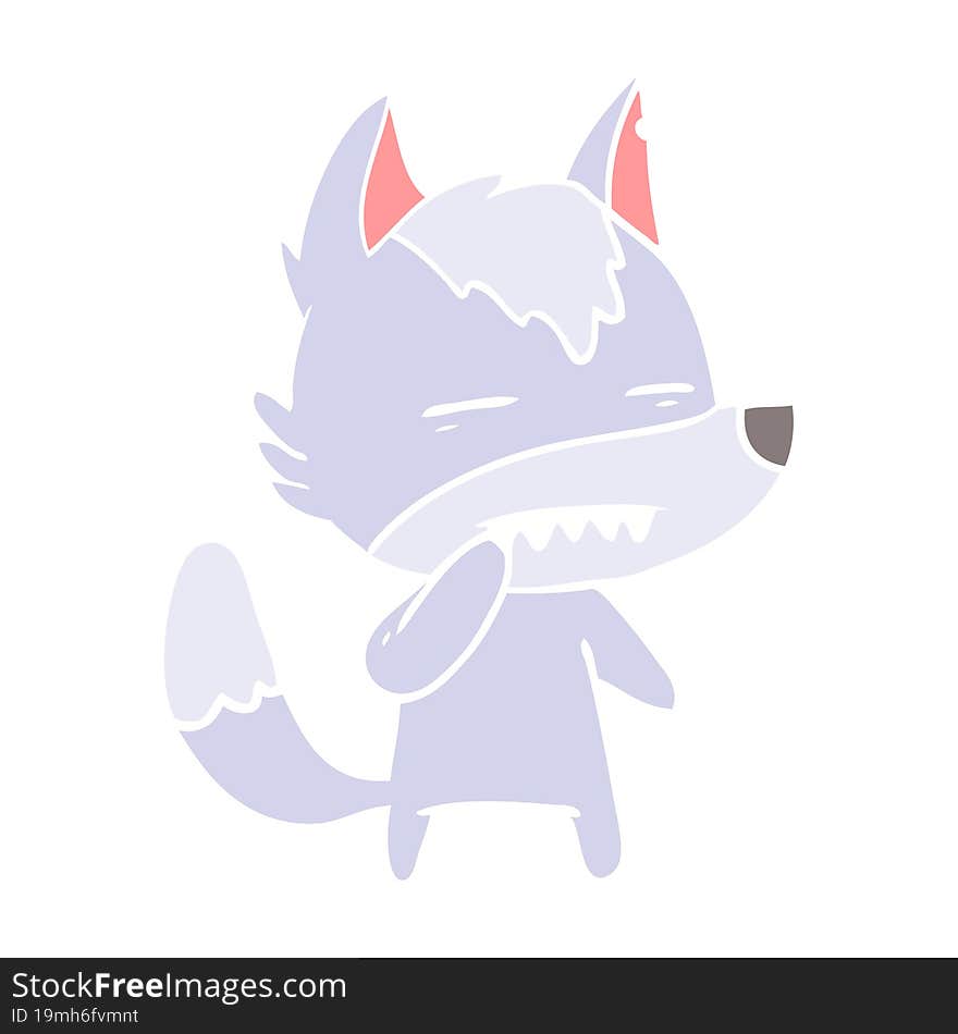 unsure wolf showing teeth