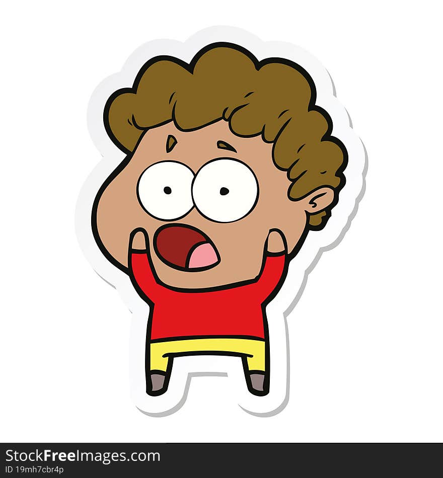 Sticker Of A Cartoon Man Gasping In Surprise