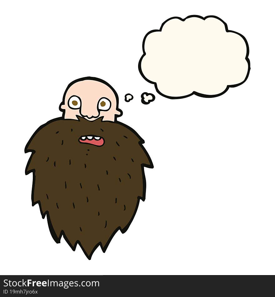 Cartoon Bearded Man With Thought Bubble