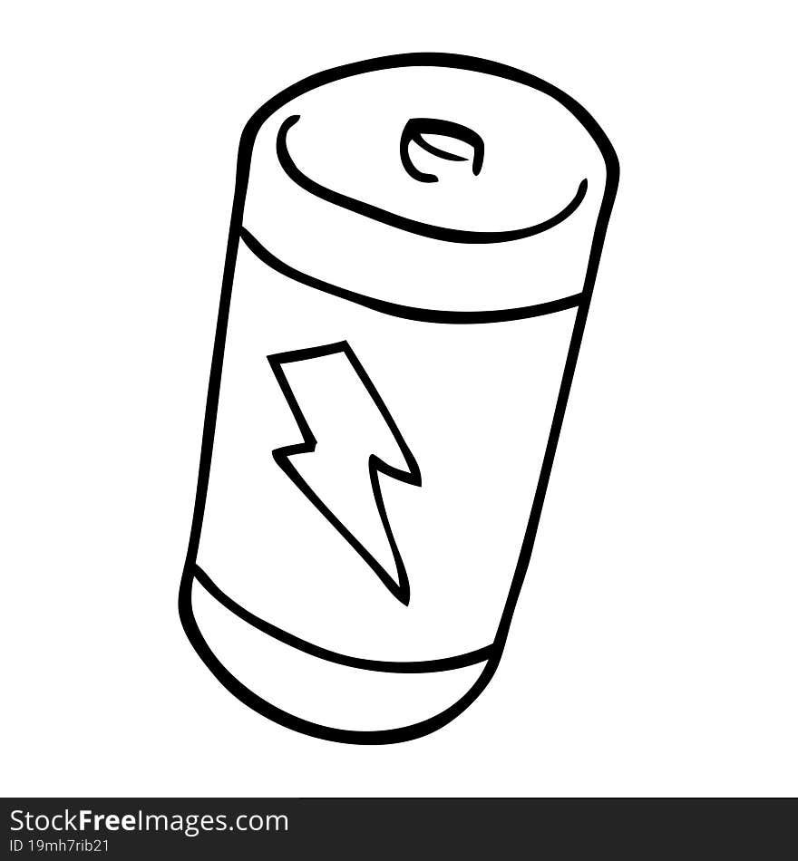 line drawing cartoon battery