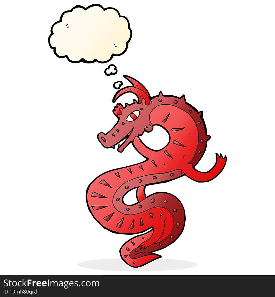 saxon dragon cartoon with thought bubble