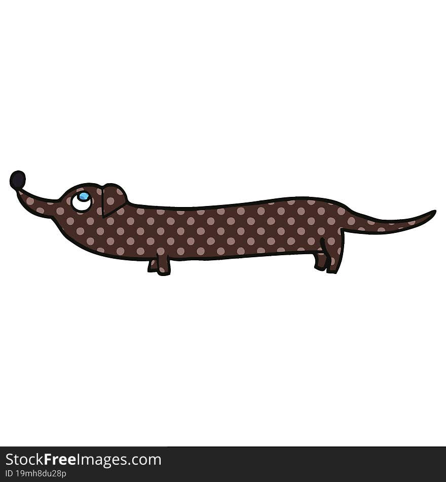 Comic Book Style Cartoon Dachshund