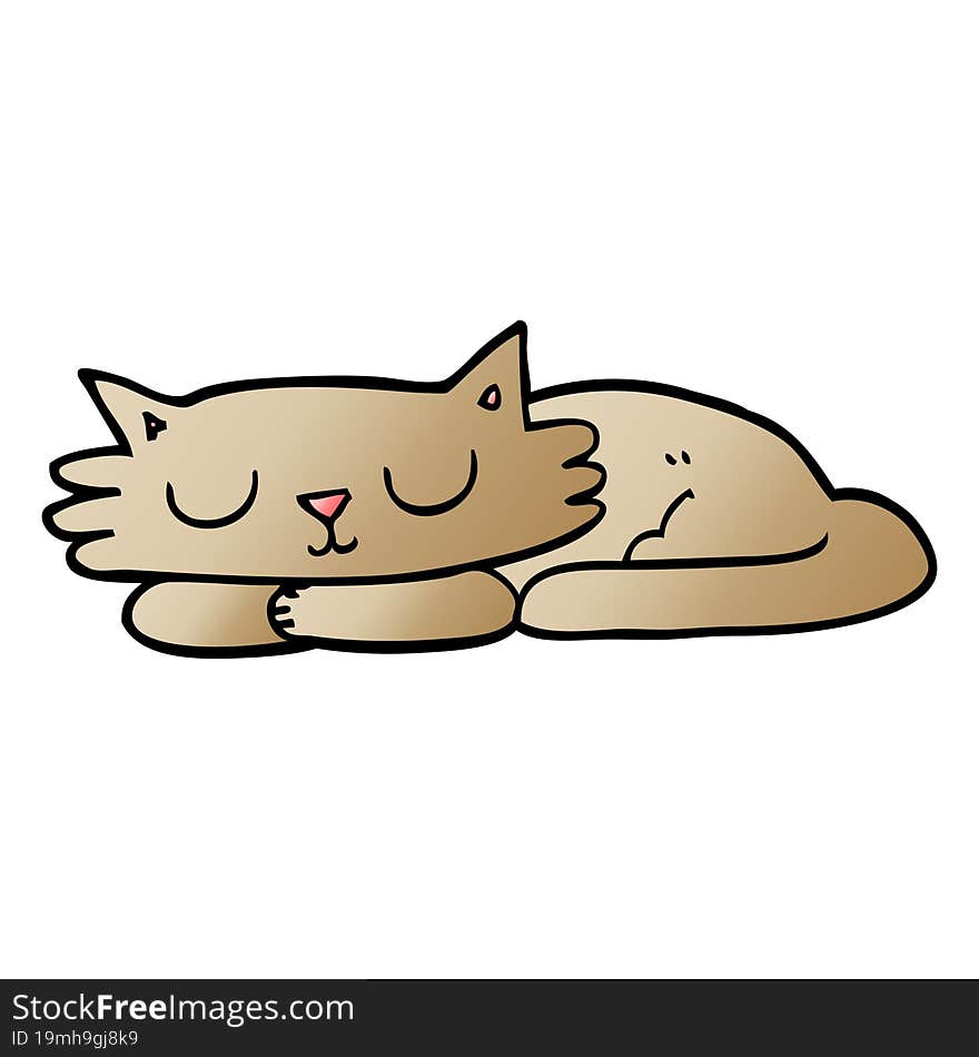 cartoon doodle sleeping cat