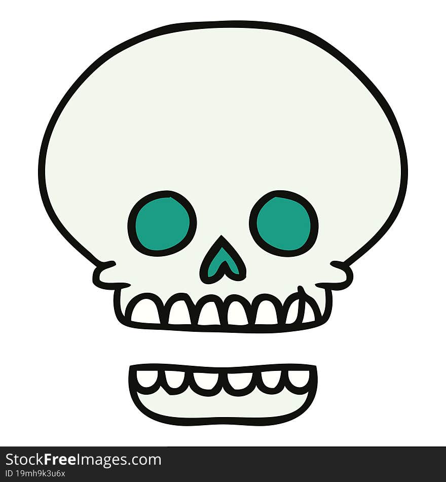 Cartoon Doodle Of A Skull Head