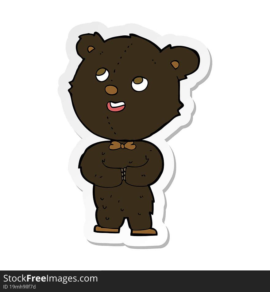 sticker of a cartoon cute teddy bear