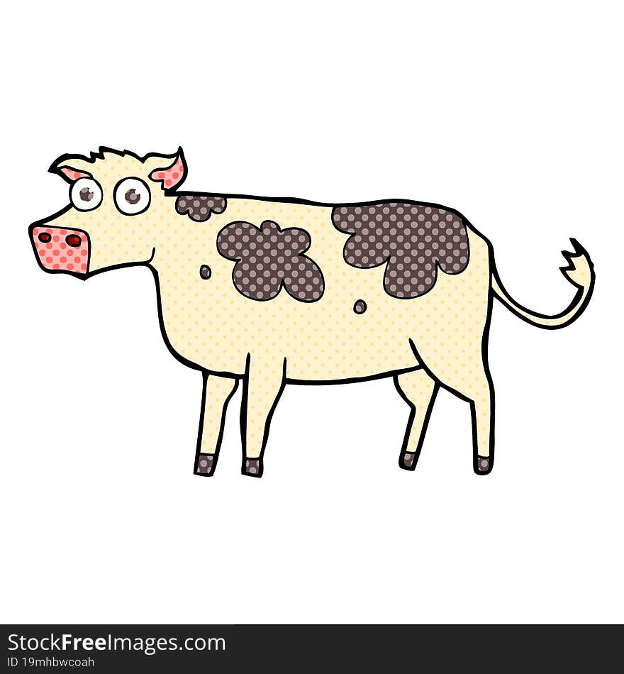 freehand drawn cartoon cow