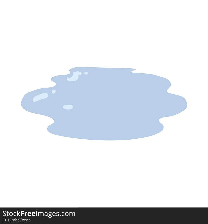 flat color style cartoon puddle of water